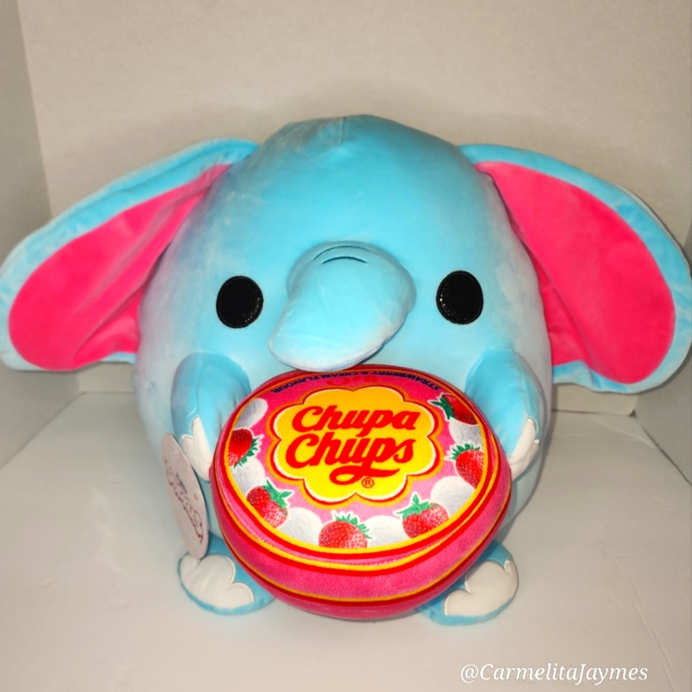 LOTTIE 🐘 Blue Elephant wChupa Chups Snackles Plush by Zuru Toys ☆》NWT《☆